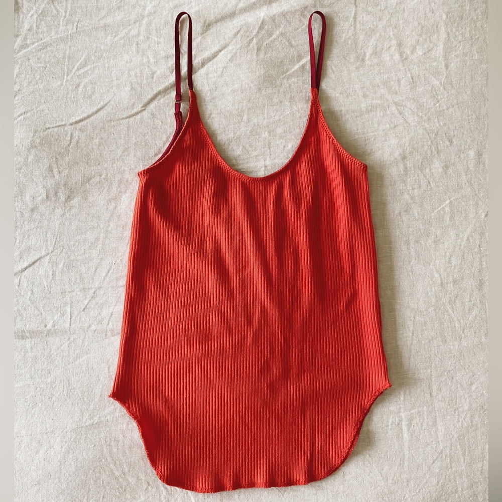 MOUSSY Vintage Red Ribbed Tank Top